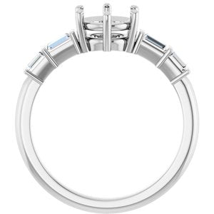 14K White Gold 6.5 mm Round 1/4 CTW Natural Diamond Semi-Set Ring – image 4