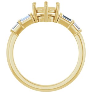 14K Yellow Gold 6.5 mm Round 1/4 CTW Natural Diamond Semi-Set Ring – image 4