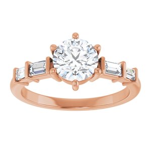 10K Rose Gold 6.5 mm Round Ring Mounting – image 5