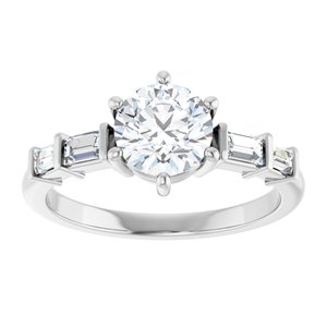 14K White Gold 6.5 mm Round 1/4 CTW Lab-Grown Diamond Semi-Set Ring – image 5