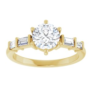 10K Yellow Gold 6.5 mm Round Ring Mounting – image 5