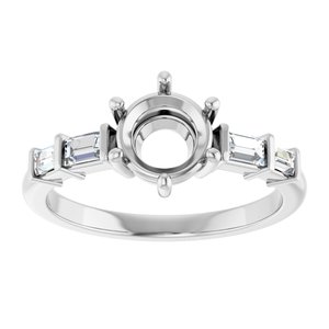 Platinum 6.5 mm Round 1/4 CTW Lab-Grown Diamond Semi-Set Ring – image 6