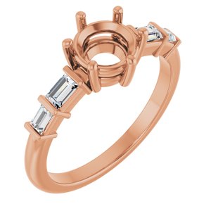 14K Rose Gold 6.5 mm Round 1/4 CTW Lab-Grown Diamond Semi-Set Ring – image 2