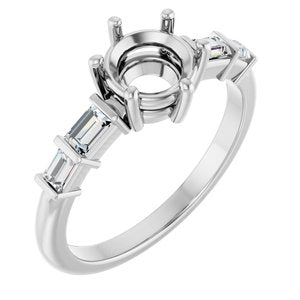 14K White Gold 6.5 mm Round 1/4 CTW Natural Diamond Semi-Set Ring – image 2