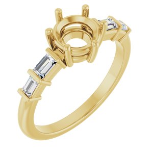 14K Yellow Gold 6.5 mm Round 1/4 CTW Lab-Grown Diamond Semi-Set Ring – image 2