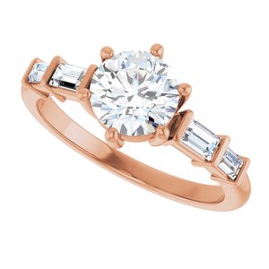 10K Rose Gold 6.5 mm Round Ring Mounting – image 8