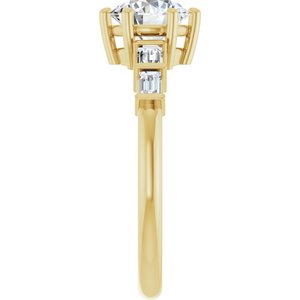 14K Yellow Gold 6.5 mm Round Ring Mounting – image 7