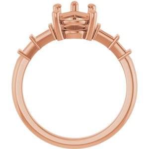 10K Rose Gold 11.5x7 mm Pear Ring Mounting – image 4