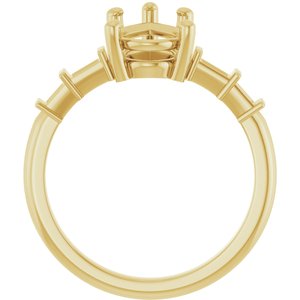 10K Yellow Gold 11.5x7 mm Pear Ring Mounting – image 4