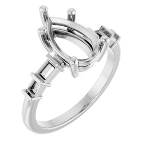 Sterling Silver 11.5x7 mm Pear Ring Mounting – image 2