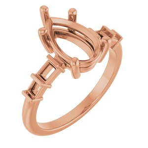 18K Rose Gold 11.5x7 mm Pear Ring Mounting – image 2