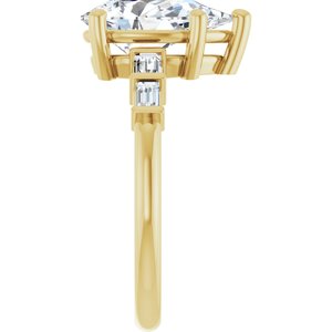 10K Yellow Gold 11.5x7 mm Pear Ring Mounting – image 7