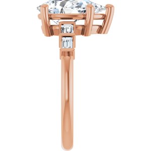 18K Rose Gold 11.5x7 mm Pear Ring Mounting – image 7