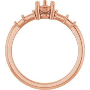 10K Rose Gold 7x4.5 mm Pear Ring Mounting – image 4