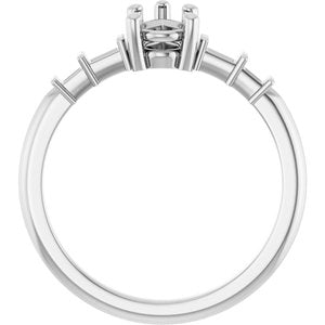 14K X1 White Gold 7x4.5 mm Pear Ring Mounting – image 4