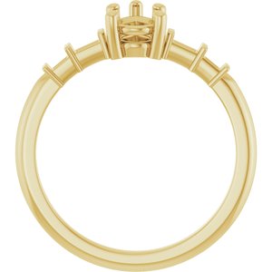 18K Yellow Gold 7x4.5 mm Pear Ring Mounting – image 4