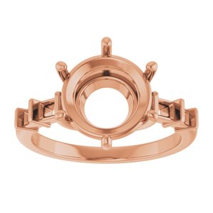 10K Rose Gold 10 mm Round Ring Mounting – image 6
