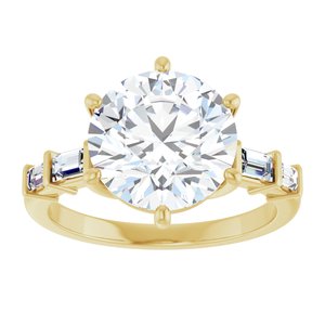 14K Yellow Gold 10 mm Round 1/4 CTW Lab-Grown Diamond Semi-Set Ring – image 5