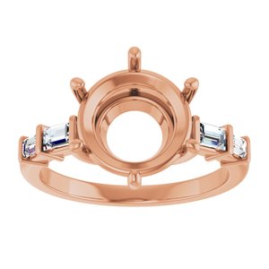 14K Rose Gold 10 mm Round 1/4 CTW Lab-Grown Diamond Semi-Set Ring – image 6