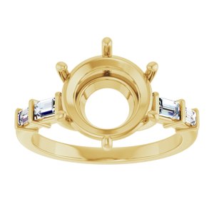 14K Yellow Gold 10 mm Round 1/4 CTW Lab-Grown Diamond Semi-Set Ring – image 6