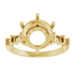 14K Yellow Gold 10 mm Round Ring Mounting – image 6