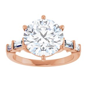 10K Rose Gold 10 mm Round Ring Mounting – image 5