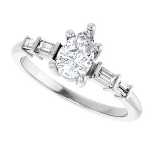 Platinum 7x4.5 mm Pear Ring Mounting – image 8