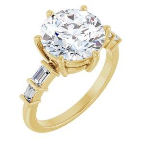 14K Yellow Gold 10 mm Round Ring Mounting