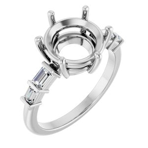 Platinum 10 mm Round 1/4 CTW Lab-Grown Diamond Semi-Set Ring – image 2