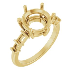 14K Yellow Gold 10 mm Round Ring Mounting – image 2