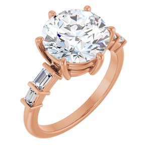 14K Rose Gold 10 mm Round Ring Mounting