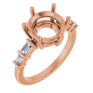 14K Rose Gold 10 mm Round 1/4 CTW Lab-Grown Diamond Semi-Set Ring – image 2