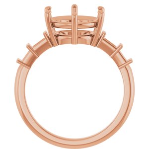 10K Rose Gold 10 mm Round Ring Mounting – image 4