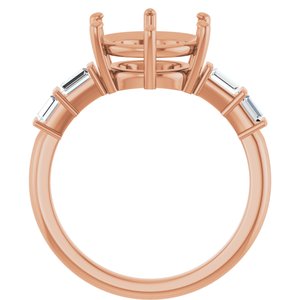 14K Rose Gold 10 mm Round 1/4 CTW Natural Diamond Semi-Set Ring – image 4