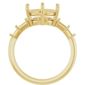 18K Yellow Gold 10 mm Round Ring Mounting – image 4