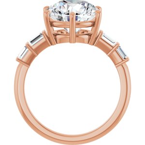 14K Rose Gold 10 mm Round 1/4 CTW Lab-Grown Diamond Semi-Set Ring – image 3