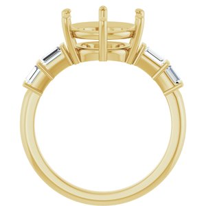 14K Yellow Gold 10 mm Round 1/4 CTW Lab-Grown Diamond Semi-Set Ring – image 4