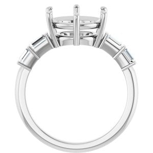 14K White Gold 10 mm Round 1/4 CTW Lab-Grown Diamond Semi-Set Ring – image 4