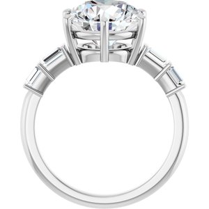 14K White Gold 10 mm Round Ring Mounting – image 3
