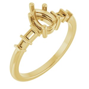 14K Yellow Gold 7x4.5 mm Pear Ring Mounting – image 2