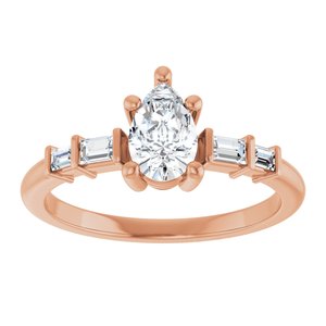 10K Rose Gold 7x4.5 mm Pear Ring Mounting – image 5