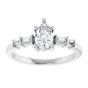 14K X1 White Gold 7x4.5 mm Pear Ring Mounting – image 5