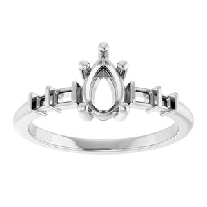 Sterling Silver 7x4.5 mm Pear Ring Mounting – image 6