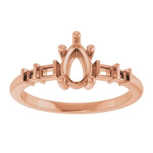 10K Rose Gold 7x4.5 mm Pear Ring Mounting – image 6