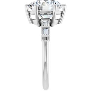 Platinum 10 mm Round 1/4 CTW Lab-Grown Diamond Semi-Set Ring – image 7