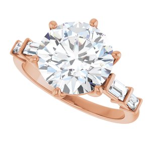 10K Rose Gold 10 mm Round Ring Mounting – image 8