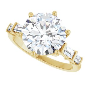 14K Yellow Gold 10 mm Round Ring Mounting – image 8
