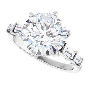10K White Gold 10 mm Round Ring Mounting – image 8