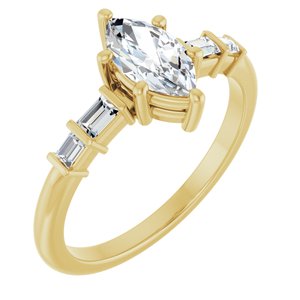 18K Yellow Gold 8.5x4.5 mm Marquise Ring Mounting