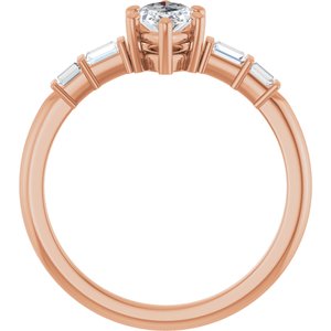 10K Rose Gold 8.5x4.5 mm Marquise Ring Mounting – image 3